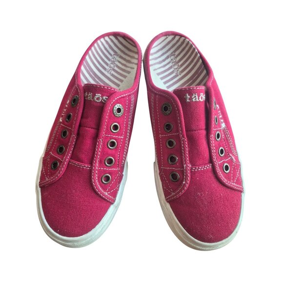 Taos Footwear Shoes - Taos Womens EZ Soul Red Canvas Slip-On Sneakers US 7.5
